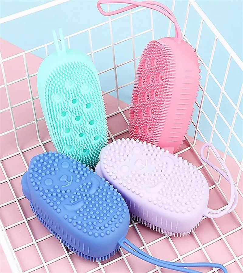 HOT DEALS NO1.Silicone Loofah Bubloop ble Bath Scrubbing Brush Quick Foaming Sponge Soft Rubbing Massage Body Cleaner Brush for Shower Bathroom