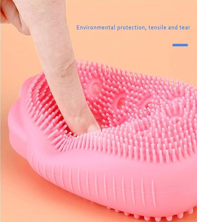 HOT DEALS NO1.Silicone Loofah Bubloop ble Bath Scrubbing Brush Quick Foaming Sponge Soft Rubbing Massage Body Cleaner Brush for Shower Bathroom
