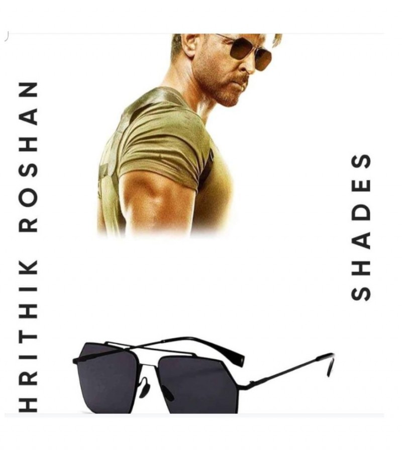 Hrithik Roshan War movie style Sunglasses For men Black Frame Black Glasses