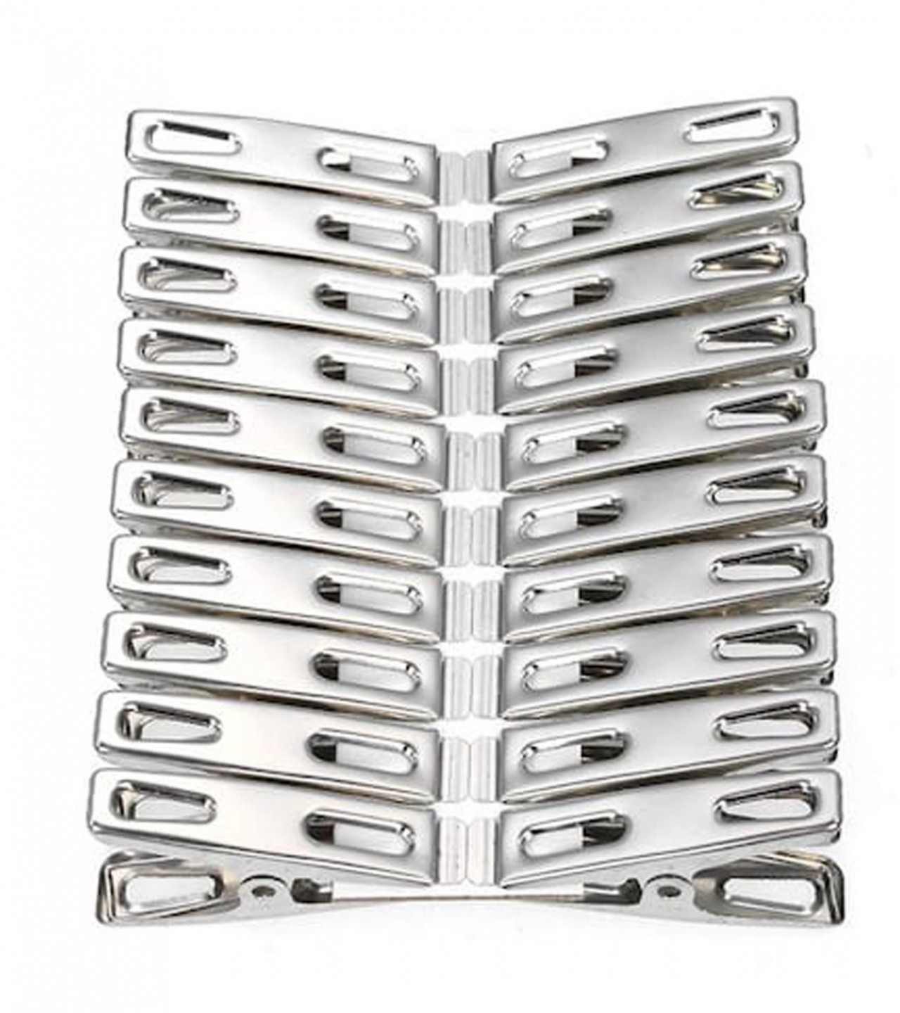 Stainless Steel Cloth Hanging Clip - 12 PCS