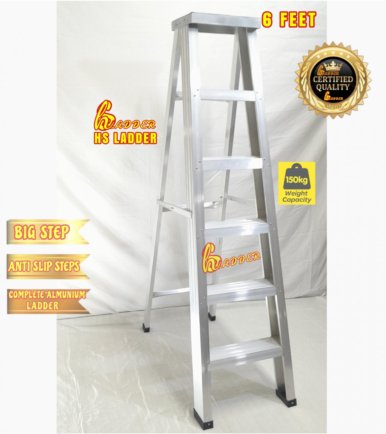 Almunium Ladder 6 Feet Heavy Duty