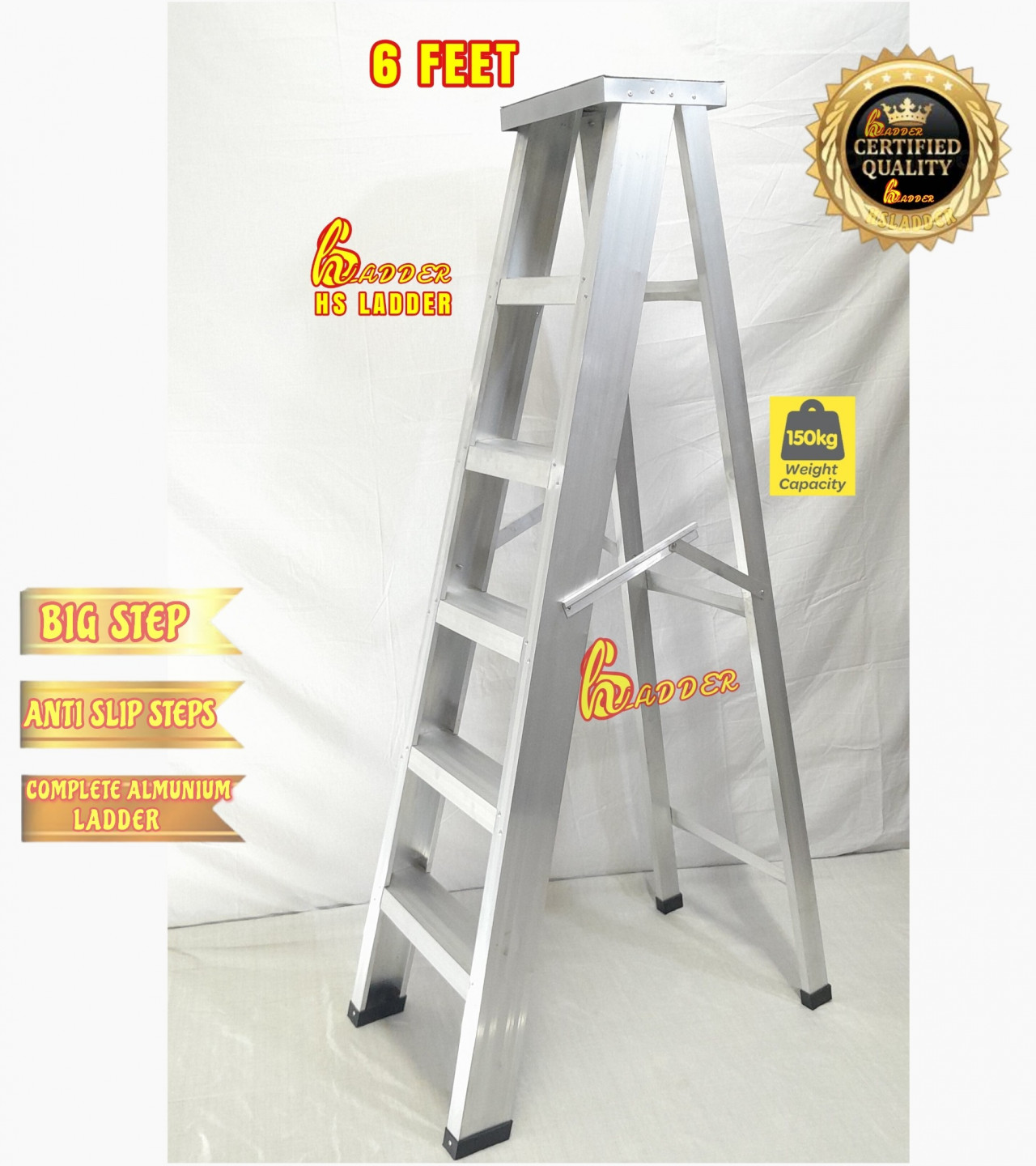 Almunium Ladder 6 Feet Heavy Duty