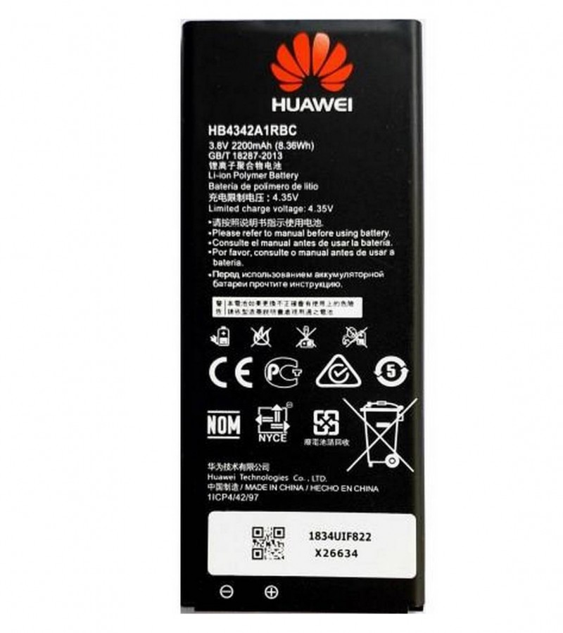 Huawei Honor 4A Battery Replacement HB4342A1RBC Battery with 2200mAh Capacity-Black