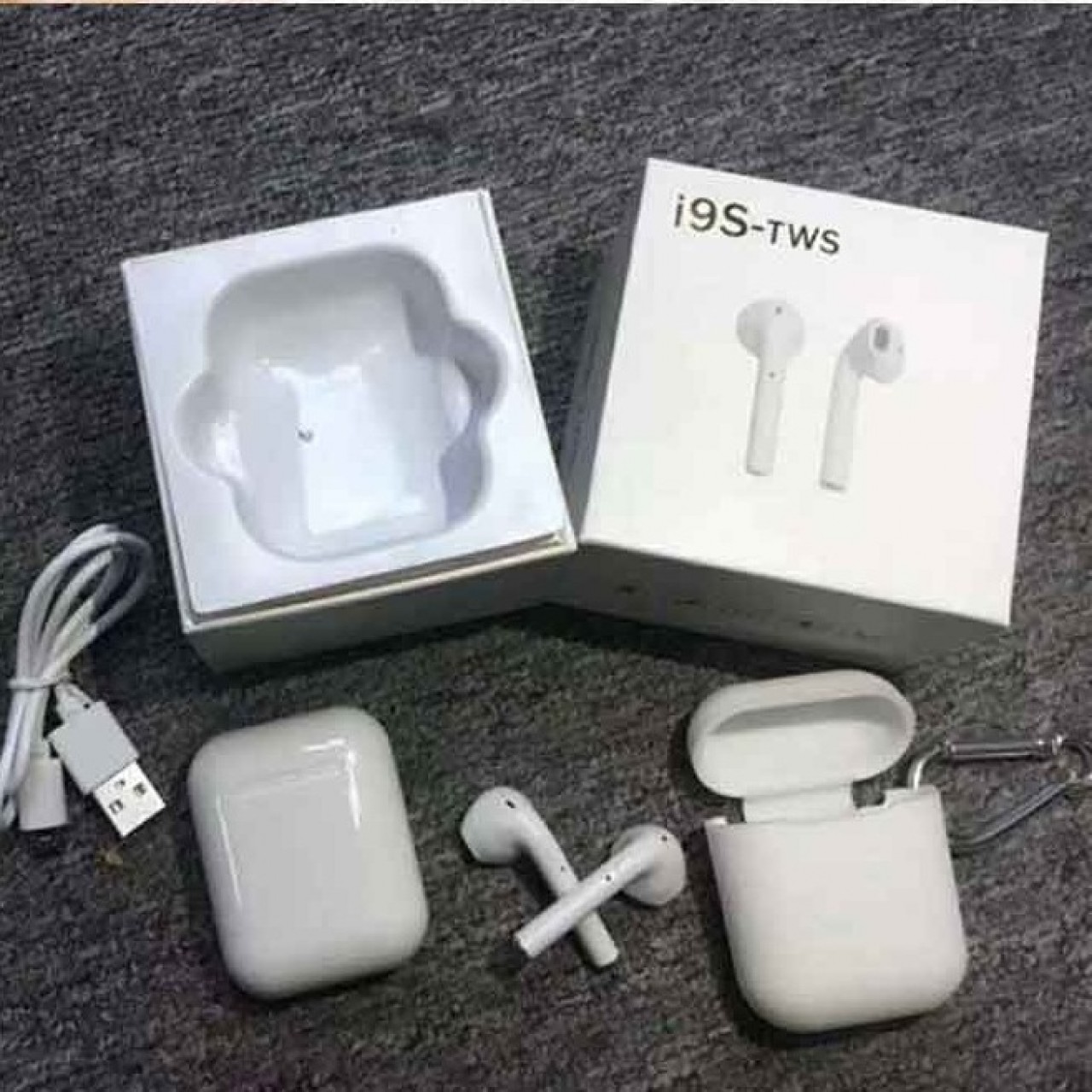 I9S-rws Wireless Bluetooth V5.0 Twins Airpods with Magnetic Charging Box & Carrying Case Free