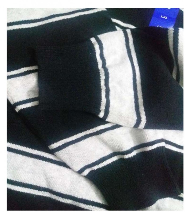 Imported Men's Striped Branded Sweater