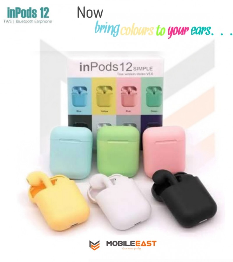 Inpods 12 TWS Headphones Wireless Bluetooth Headset Sports Waterproof Headset for Kids for School