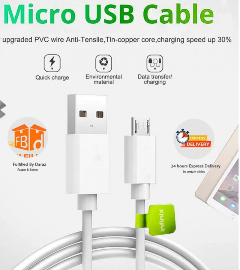 Infinix Charging Cable - Micro USB - 2.0 Amp - Fast Charging - Data Cable