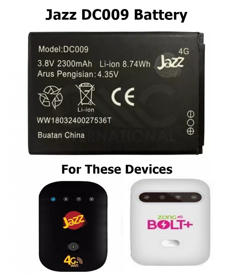 Jazz Super 4G Device MF673 Battery and Zong 4G Bolt Plus Device Battery