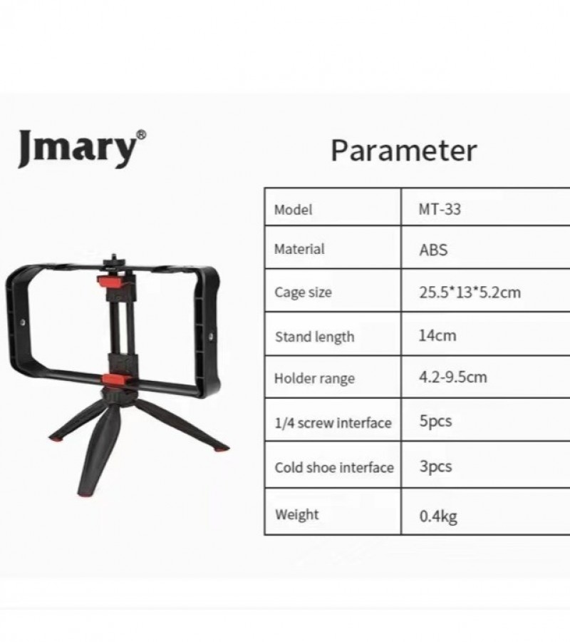 JMARY MT-33 TRIPOD KIT HANDEL PHONE HOLDER RIG STAND FOR SMARTPHONE CAMERA MIC LIGHT
