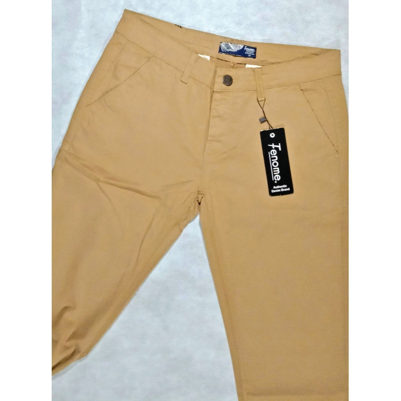 Khaki Cotton Pant In Stretchable Fabric For Men