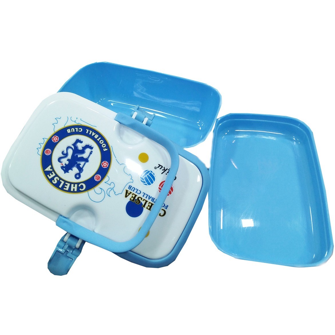 Kiku Chelsea Football Club Lunch Box for Kids - White & Blue