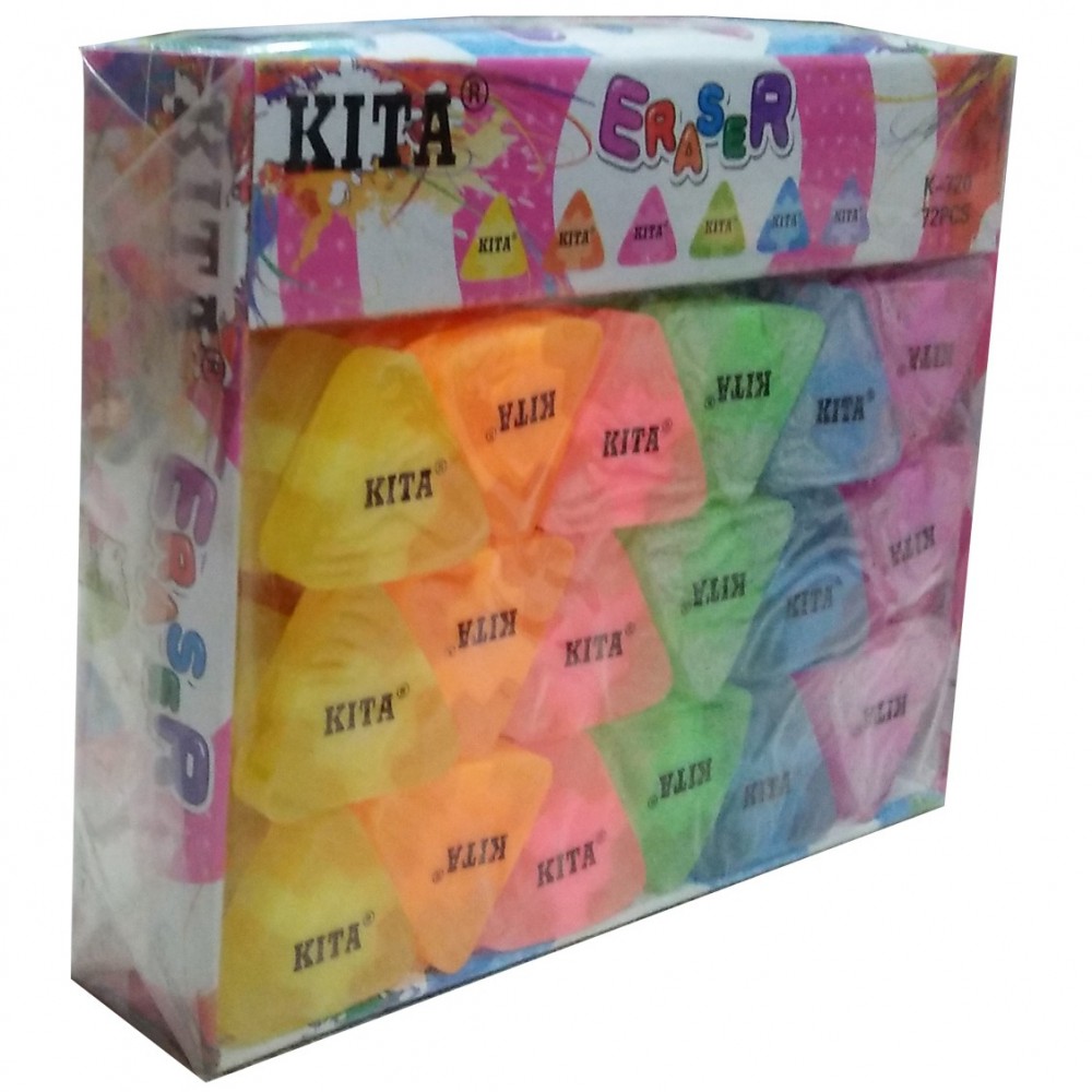 Kita Multi Color Eraser Box For Kids - 72 pieces