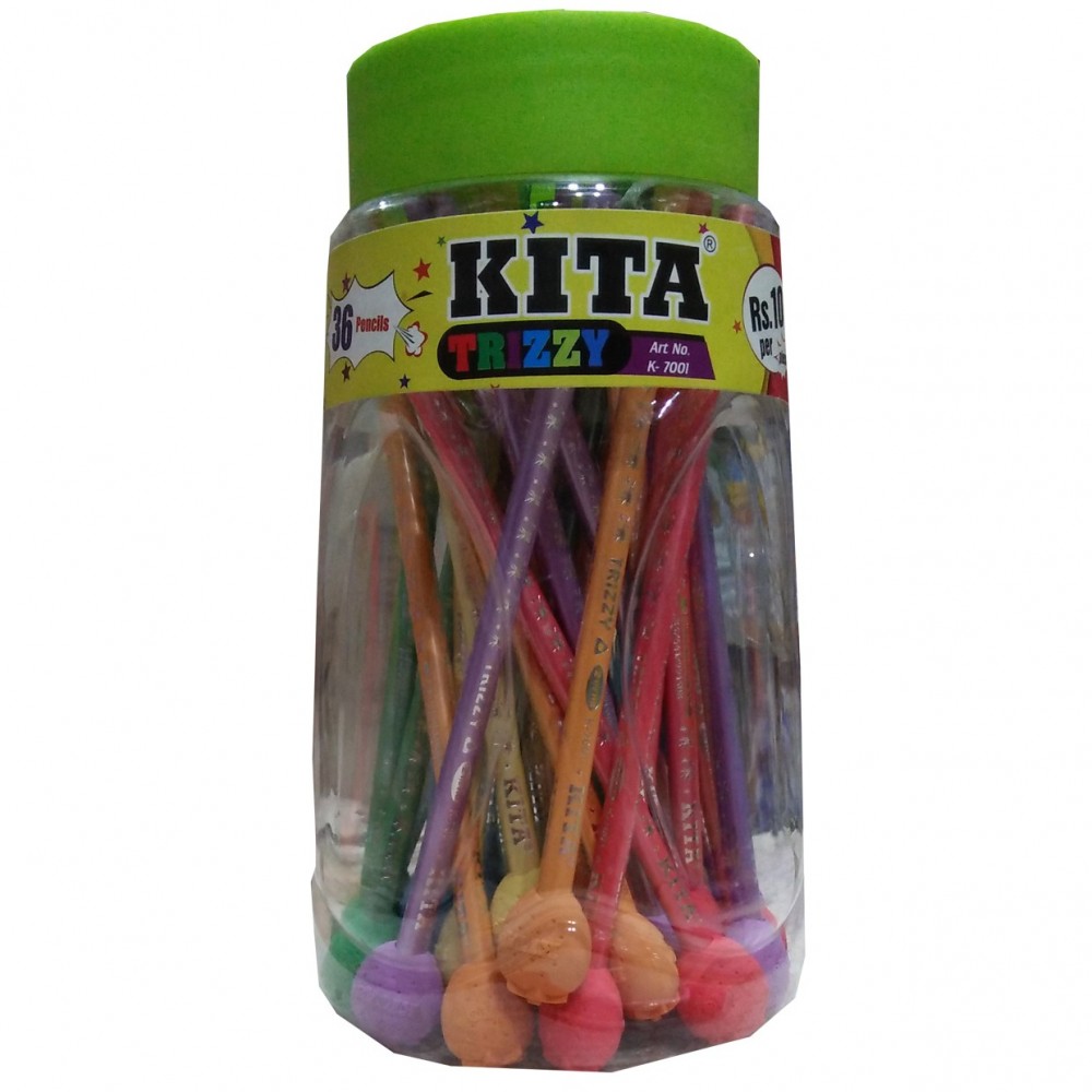 Kita Trizzy Lead Pencil With Rubber - 36 pieces