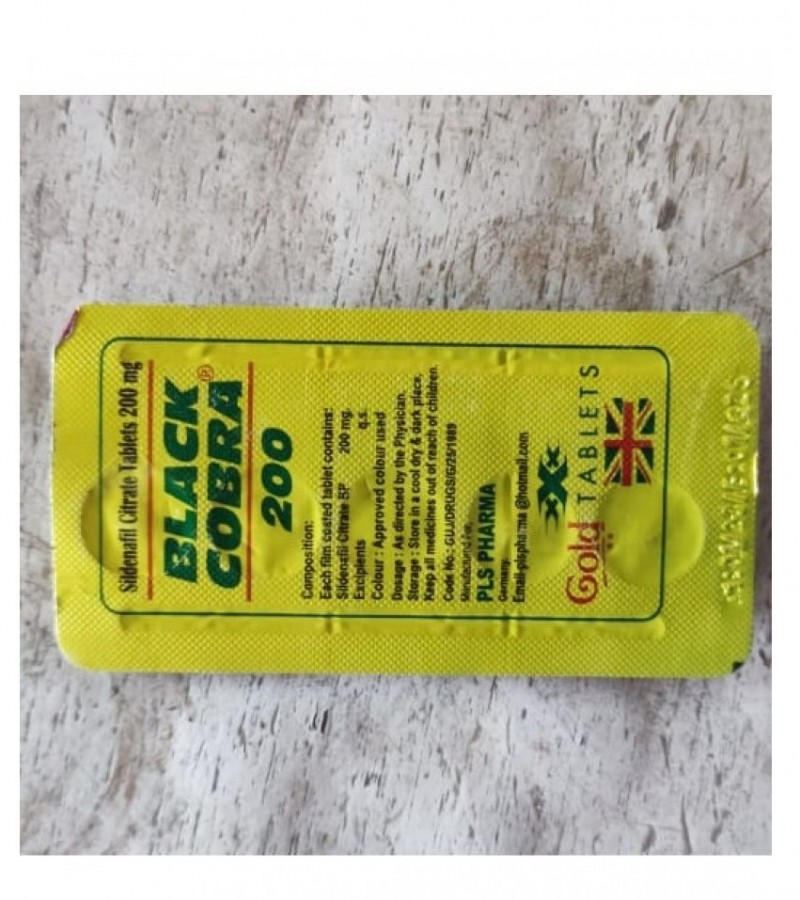 BLACK COBRA 200MG DELAY TABLETS (U.K.)