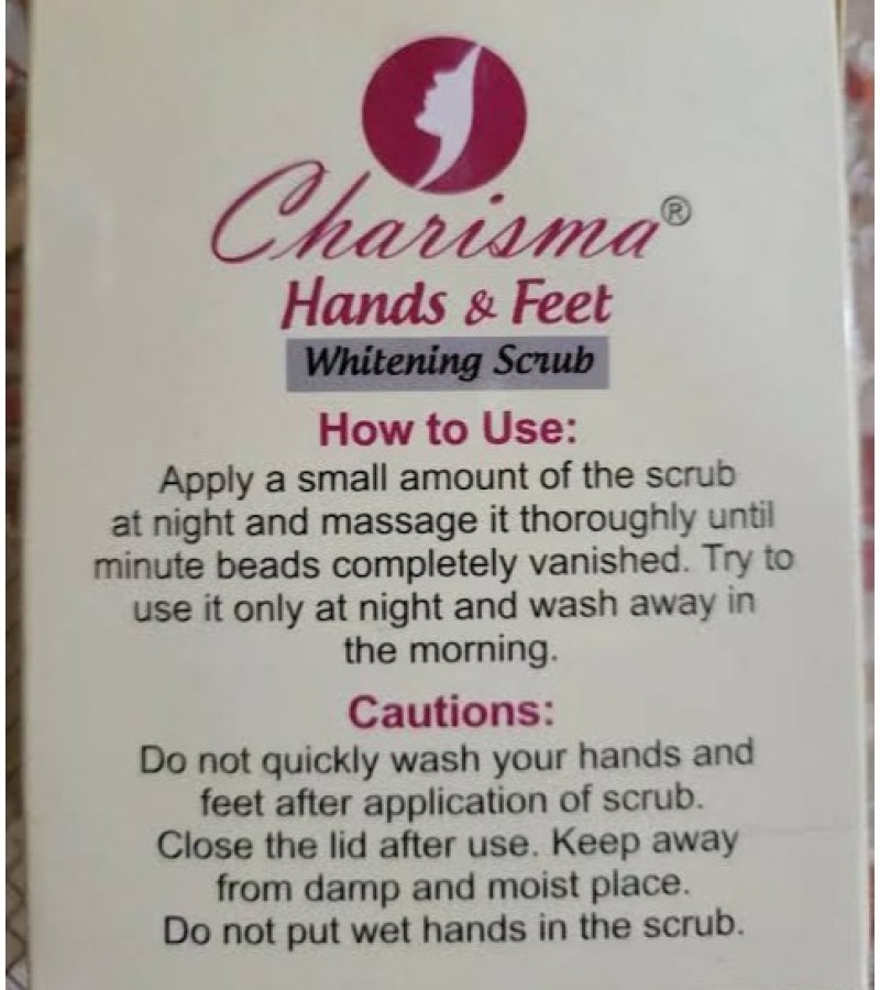 Charisma Hand & Feet Whitening Scrub 30gm