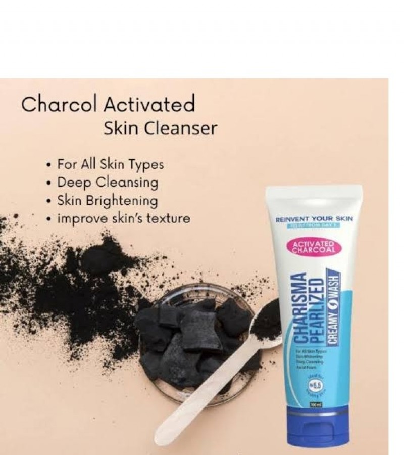 Charisma Pearlized Creamy Charcoal Facewash 100ml
