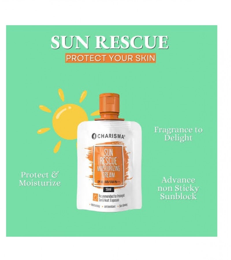 Charisma Sun Rescue Sunscreen Moisturizer Sunblock 50ml
