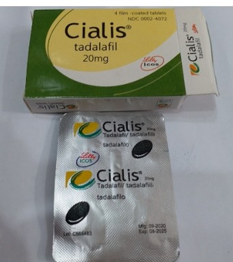Lilly Cialis 20mg 4 Tablets Pack Made in UK