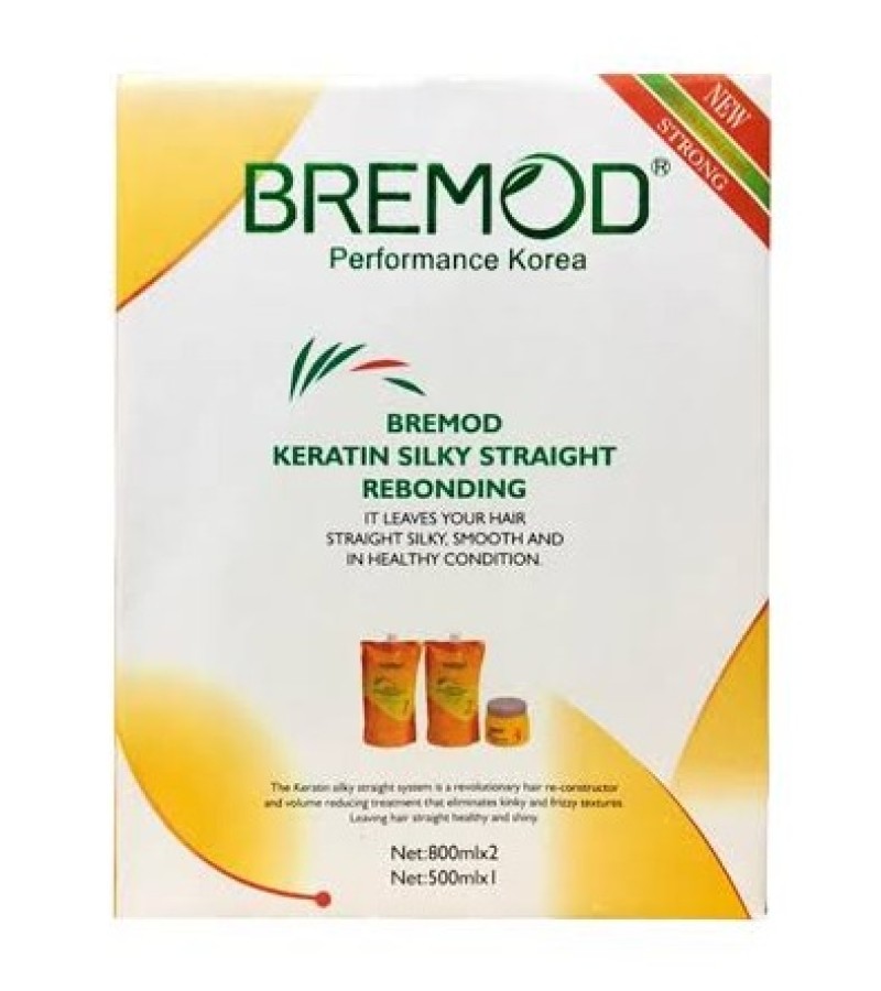 Original Bremod Keratin Kit Silky Straight Rebonding 2X 800ml 1X500ml Mask