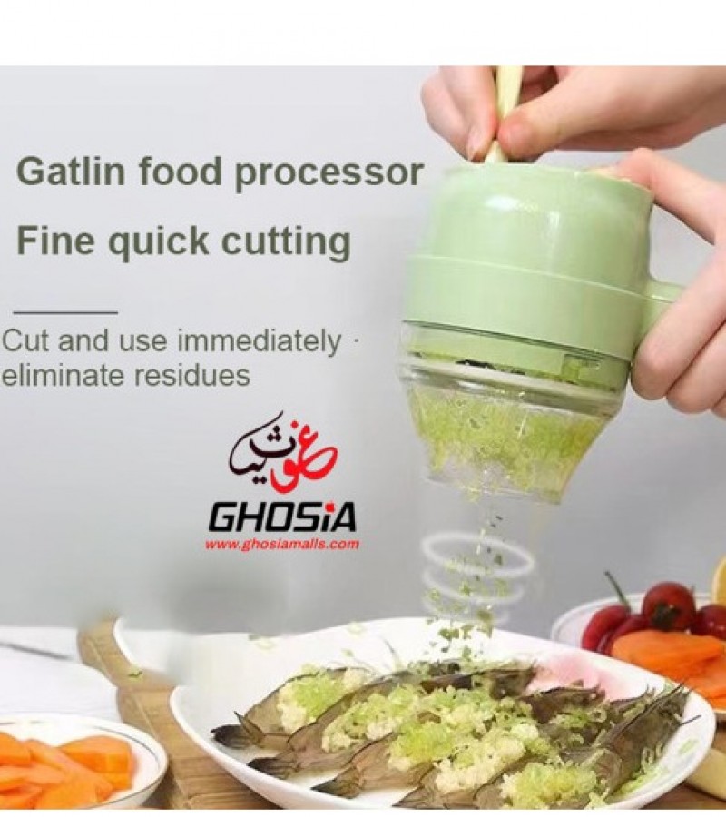 4 in 1 Handheld Electric Vegetable Cutter Set Multifunctional Hand Held Food Processor