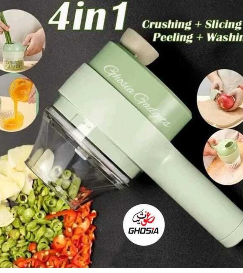 4 in 1 Handheld Electric Vegetable Cutter Set Multifunctional Hand Held Food Processor