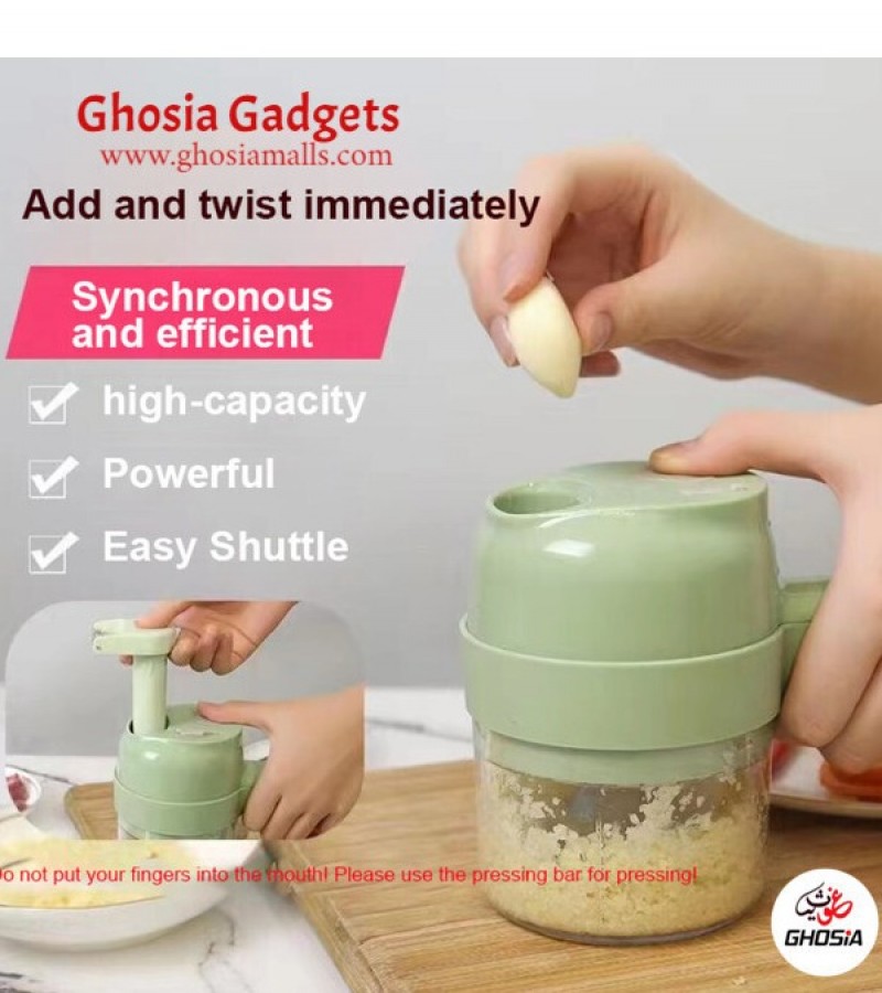 4 in 1 Handheld Electric Vegetable Cutter Set Multifunctional Hand Held Food Processor