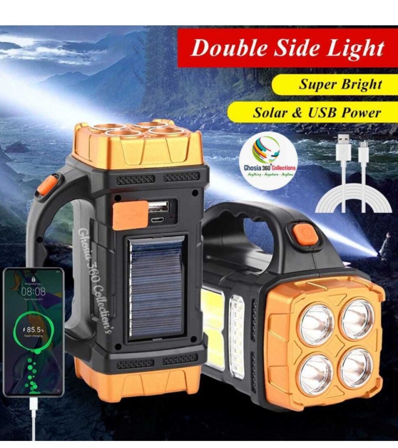 5 in 1 Hurry Bolt Multifunction 25W Solar Lamp Flashlight Waterproof 4 Modes Searchlight KN-479