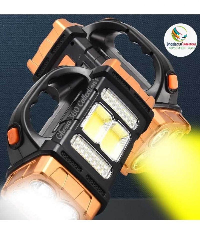 5 in 1 Hurry Bolt Multifunction 25W Solar Lamp Flashlight Waterproof 4 Modes Searchlight KN-479