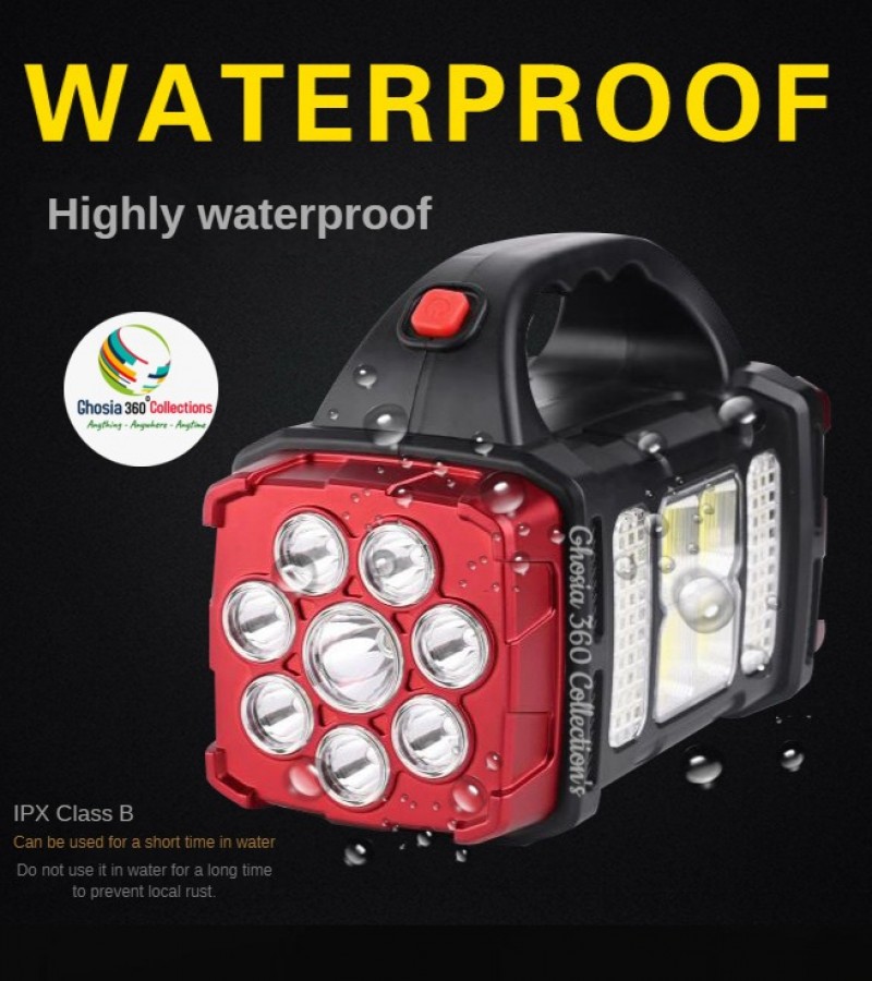 5 in 1 Hurry Bolt Multifunction 38W Solar Lamp Flashlight Waterproof 4 Modes Searchlight KN-478