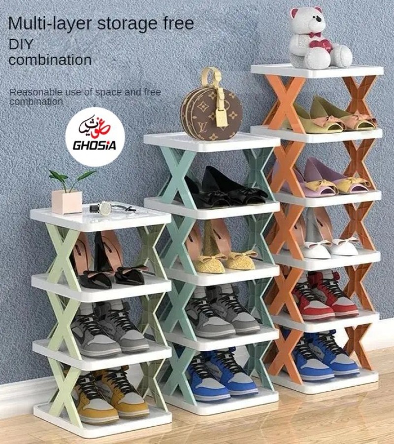 5 Layers Shoes Racks Lightweight Shoe Shelf Storage Organizer for Entryway (Black & Multicolors)