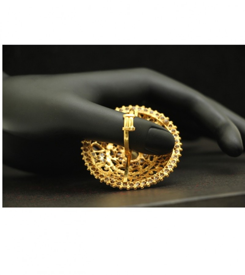 Ghosia Boutique Traditional Antique Gold Ring with Stones