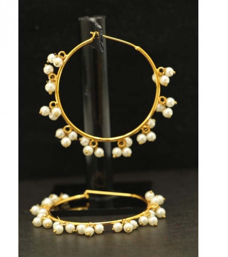 Golden Bali Style Earring with beautiful Imported Pals- JT-203