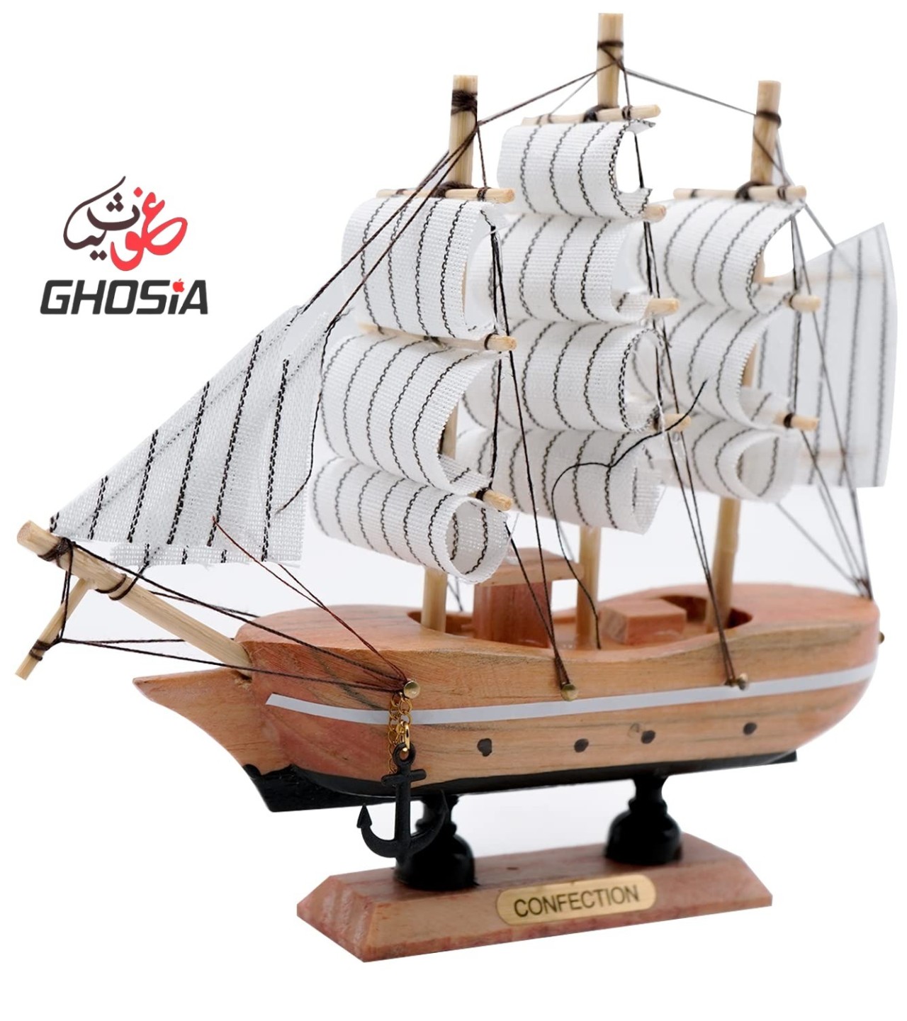 Hand Crafted Wooden Decorative Sailing Ship Decoration (Small Size) | Best Showpiece for Office and Home Decor
