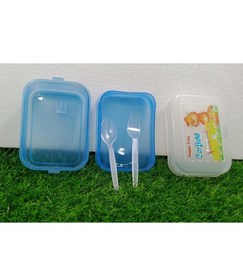 Happy Time Plastic Lunch Box Set, 3-Pieces Blue & Red