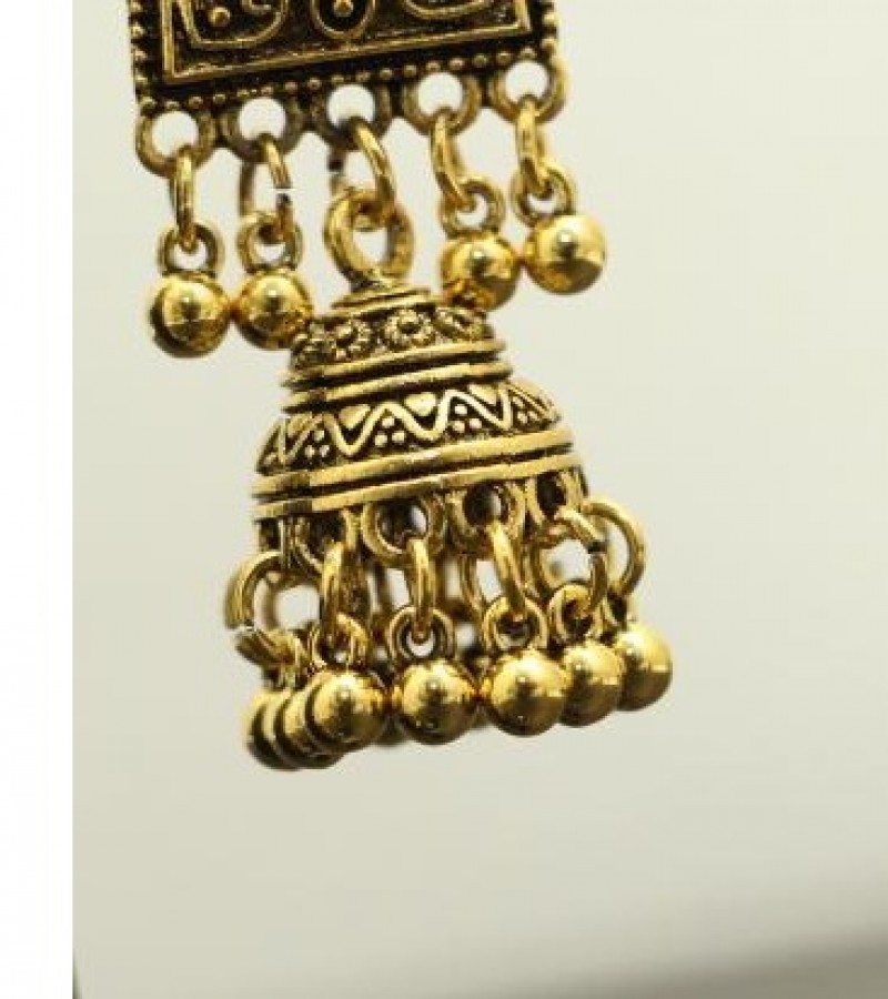 Kun traders Antique Gold Drop Jhumka Earring with beautiful work