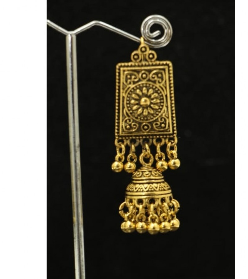 Kun traders Antique Gold Drop Jhumka Earring with beautiful work