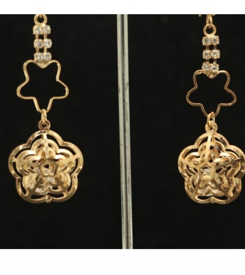 Kun traders Golden Star Diamond Cage Earring with beautiful stones