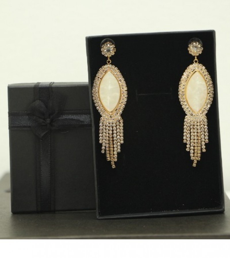 Kun traders Shining Elegant Drop Chain Earring with imported stones