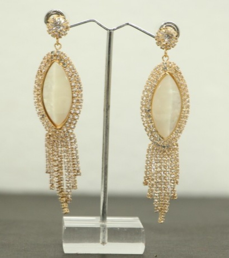 Kun traders Shining Elegant Drop Chain Earring with imported stones