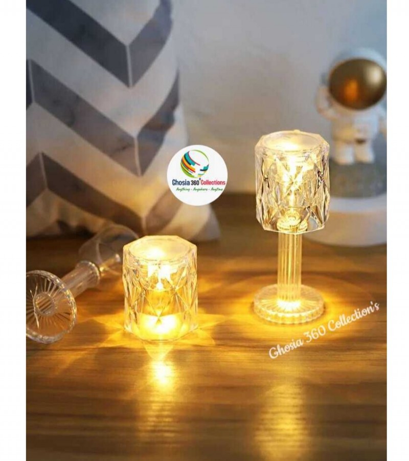 LED Night Light Mini Crystal Diamond Table Lamp Crystal Bedside Lamp Warm Light- KN 476