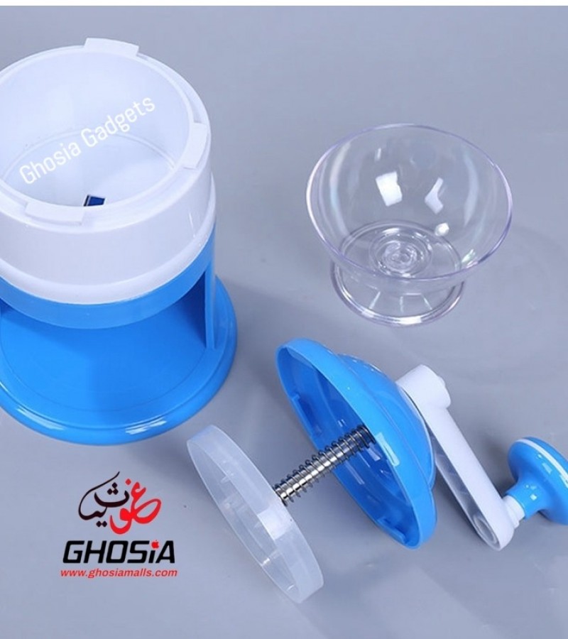 Manual Ice Crusher with Transparent Bowl Mini Handheld Easy Ice Shaver For Summer KN-495