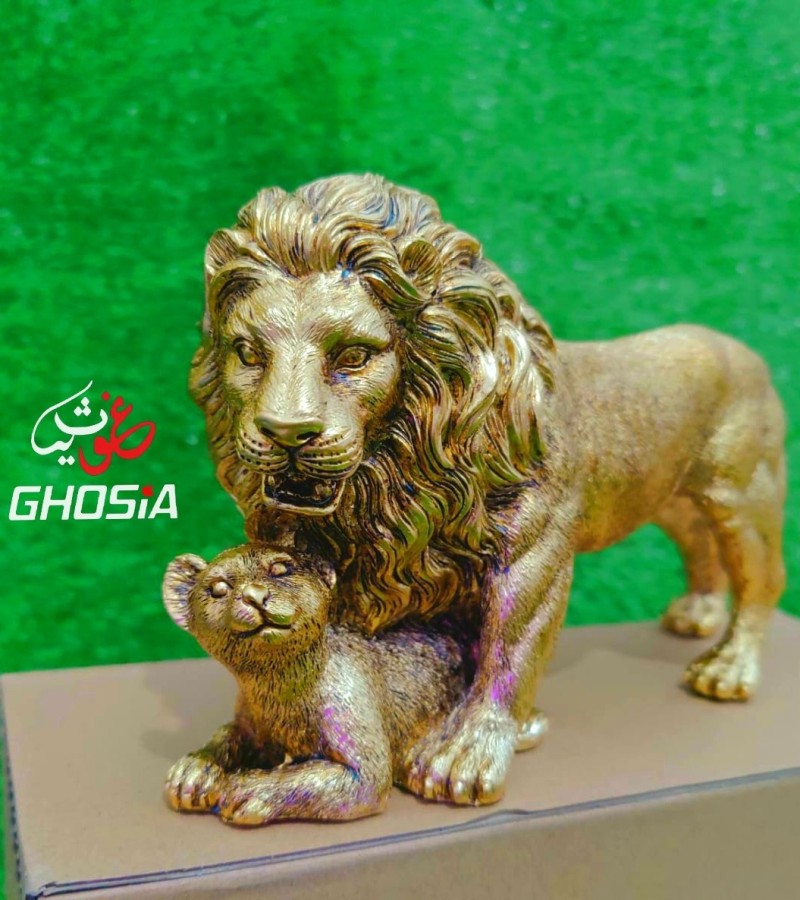 Resin Lion Statue, Home Decoration Modern Craft Gifts Art Decor Figurine Ornament for Table Top/Bedroom/Office Decoration