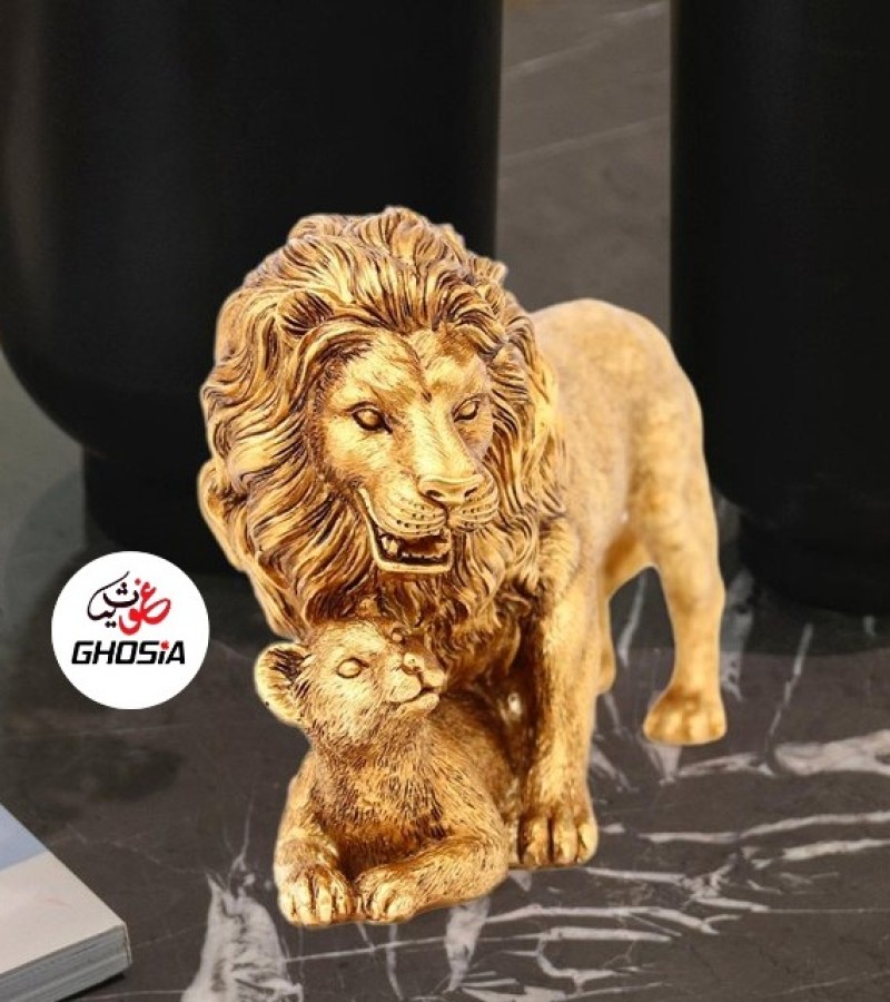 Resin Lion Statue, Home Decoration Modern Craft Gifts Art Decor Figurine Ornament for Table Top/Bedroom/Office Decoration