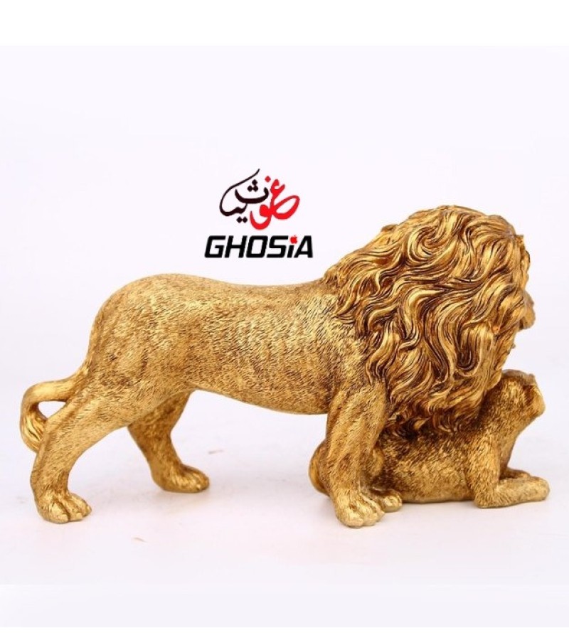 Resin Lion Statue, Home Decoration Modern Craft Gifts Art Decor Figurine Ornament for Table Top/Bedroom/Office Decoration