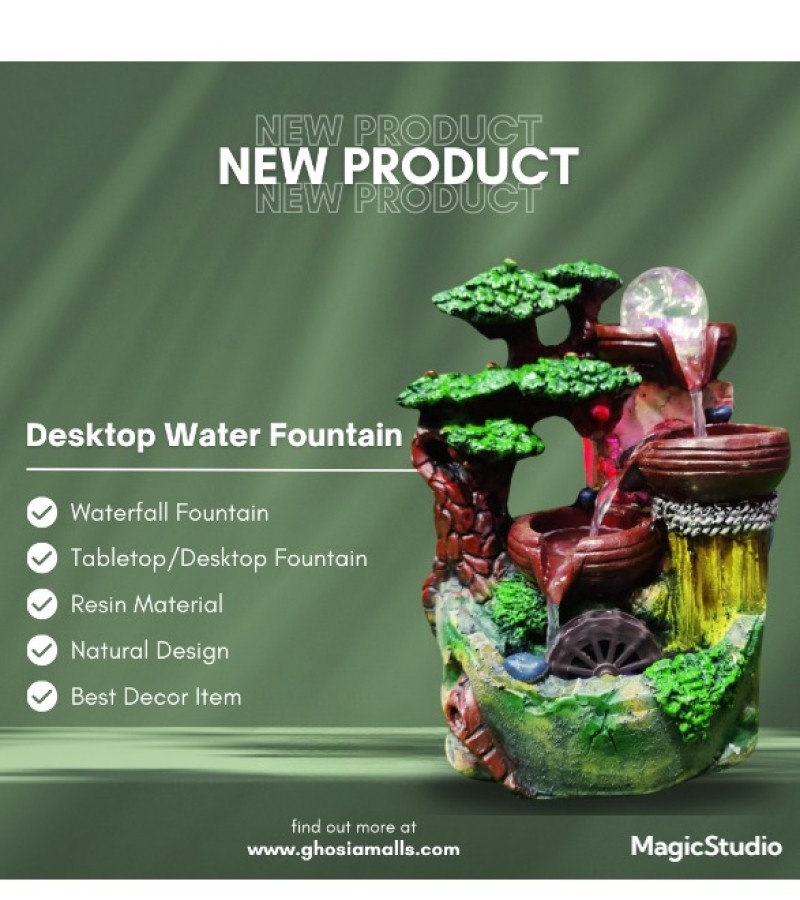 Tabletop Fountain Decoration With Colorful Lights Water Floating Crystal Ball Fountain Decoration