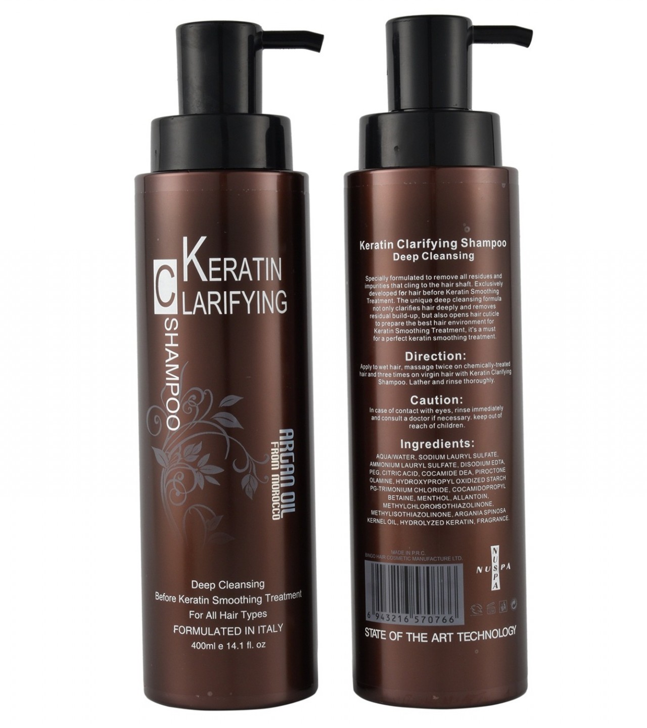 Argan Oil Keratin Clarifying Deep Cleansing Shampoo - 400 ml