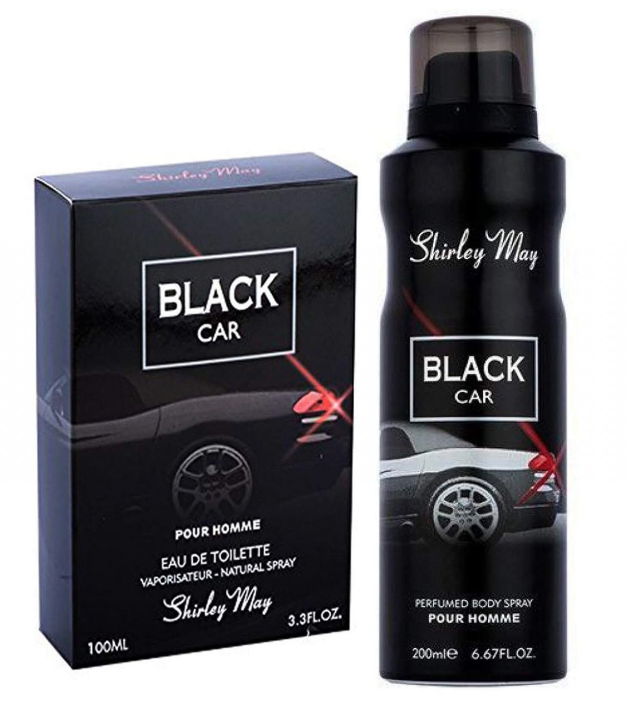 Bundle Offer – Shirley May Black Car Perfume and Body Spray Men – 100 ml & 200 ml