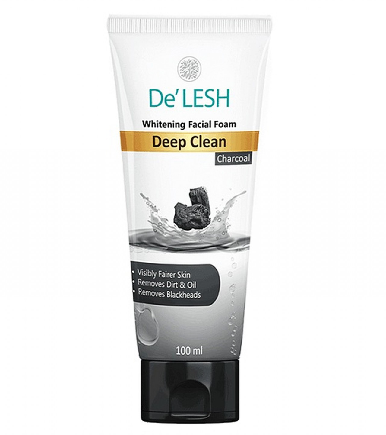 De’Lesh Charcoal Whitening Facial Foam Face Wash - 100 ml