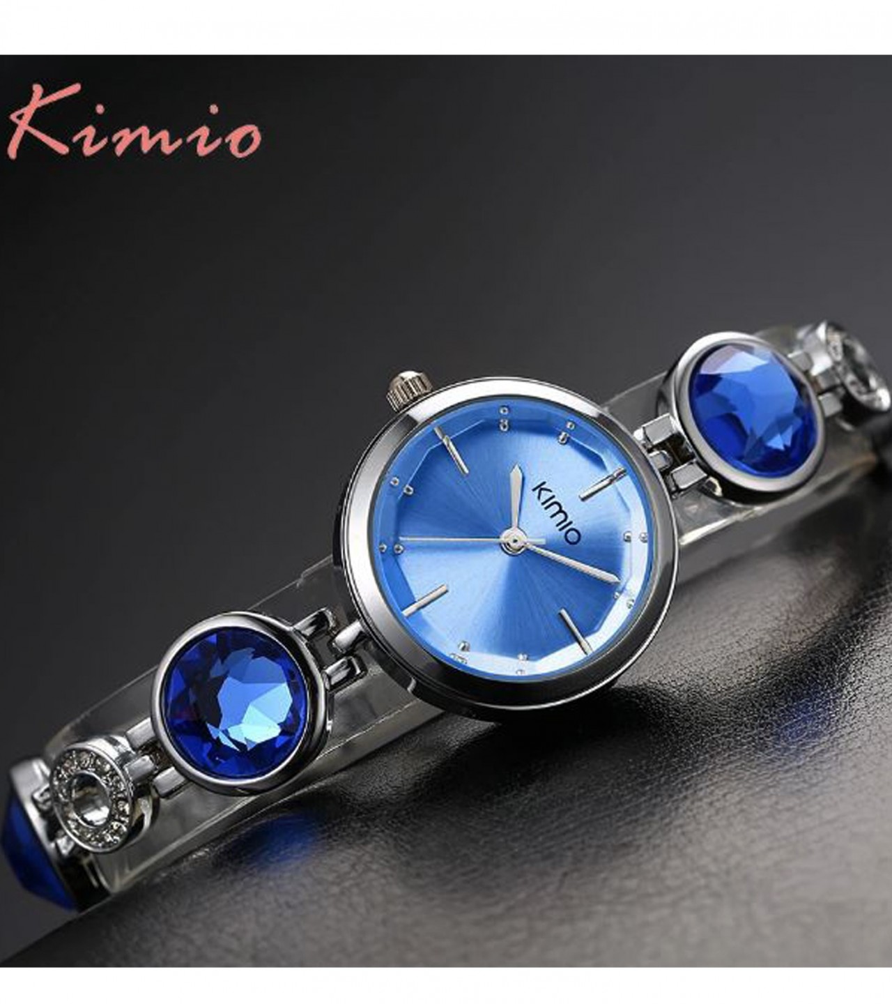 Fashion Crystal Stone Bracelet Watch For Women / Girls - Blue