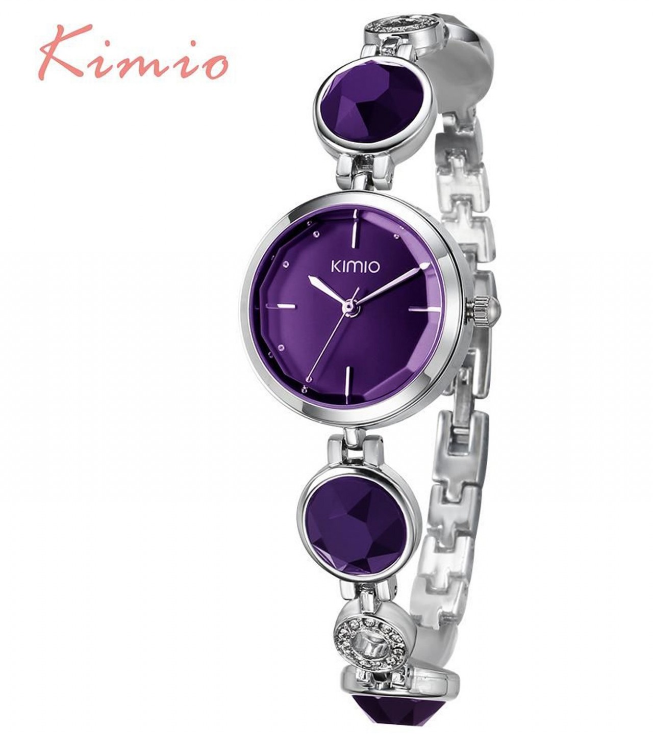 Fashion Crystal Stone Bracelet Watch For Women / Girls - Purple